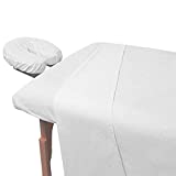 Massage Table Flat Draw Sheets (2-Pieces) Small - 54x72 Inch 130TC, Breathable, Durable Cotton Blend, Massage Centers, Spas, Nursing Homes, Medical Facilities and Chiropractors by Atlas