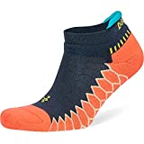 Balega Silver No-Show Compression-Fit Running Socks for Men and Women (1 Pair), Neon Coral/Ink, Small