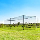 35' Ultimate Baseball Batting Cage [Net & Poles Package] - #42 Heavy Duty Net with Steel Uprights [Net World] 24hr Ship (01. Ultimate Batting Cage)