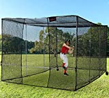 Kapler Baseball Batting Cage，Batting Cage Backyard Training Net for Baseball Softball, with Wheels Rolling, Portable to Move Softball Baseball Training Cage Equipment 16.4' (L) X10' (D) X8' (H).