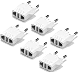 United States to South Korea Travel Power Adapter to Connect North American Electrical Plugs to Korean outlets For Cell Phones, Tablets, eReaders, and More (6-Pack, White)