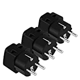 European Travel Plug Adapter, UROPHYLLA 2-in-1 Universal Plug Adapter for France Germany Spain Portugal Denmark Iceland Netherlands Finland Greece South-Korea,(Type E F) Schuko Plug Adapter 3 Pack