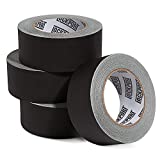 Lockport Black Gaffers Tape 4 Pack - 30 Yards x 2 Inch - Waterproof, No Residue, Non-Reflective, Easy Tear, Matte Gaffer Stage Tape - Gaff Cloth Tape for Photography, Filming Backdrop