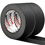 WELSTIK 2 Pack Black Gaffers Tape,2"X 33 Yards-10% Longer-Heavy Duty Gaffers Tape,Waterproof Matte Finish Gaff Tape,Residue Free,Non Reflective,Easy to Tear