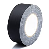 Gaffers Tape 2 Inch Black,Gaff Tape Non-Reflective Waterproof Gaff Tape Black, Multipurpose Tape (Black,2in90 ft)