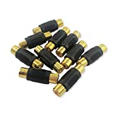 Jabinco (Pack of 10) Audio Video Gold RCA Female to Female Coupler Adapter