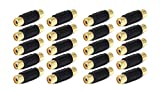 20 Pcs Gold RCA Coupler Adapter Female to Female for Phone Speaker RCA Cable Amplifier