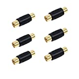 RCA Female to Female Coupler Gold Plated, Sobrilli 6 Pack RCA Adapter Cable Extension Connector for Amplifier, Subwoofer, Mixer, Speake