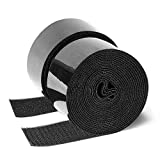 GOHOOK 2 Inch Adhesive Black Hook and Loop Tape - 5 Yards, Heavy Duty Strips/Industrial Strength Sticky Fastener