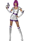 Smiffys womens Fever Space Cadet Adult Sized Costumes, Silver Metallic, S - US Size 6-8