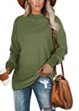 Jescakoo Oversized Sweatshirts for Women Crewneck Pullover Tops Cozy Winter Green M