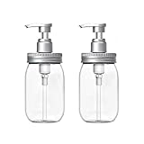 Luvan Soap Dispenser,Made of BPA Free Plastic, 16oz Refillable Clear Plastic Bottles for Essential Oils,Lotions,Liquid Soap etc (Set of 2)