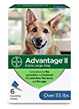 Advantage II 6-Dose Flea Prevention for Extra Large Dogs, Flea and Lice Treatment for Extra-Large Dogs Over 55 Pounds