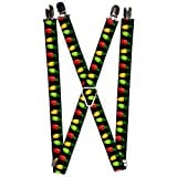 Buckle-Down unisex adults Buckle-down - Christmas Suspenders, Multicolor, One Size US