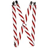 Buckle-Down unisex adults Buckle-down - Candy Cane Suspenders, Multicolor, One Size US