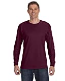 Jerzees Men's Heavyweight Blend 50/50 Long Sleeve T-Shirt (Maroon, Large)