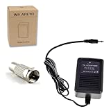 WICAREYO AC Power Supply Adapter with F Plug Female Adapter F Type Male Plug Coax to RCA Female Jack RF Video TV Connector for Atari 2600 System Console US Plug