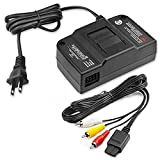 N64 AV Cable, N64 Power Supply, AV Composite Cable Video Cord & Replacement AC Adapter Set, Compatible with Nintendo 64 / N64 / GameCube