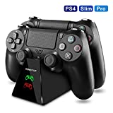 PS4 Controller Charger KINGTOP DualShock 4 Controller Charging Station Dock,Playstation 4 Charging Stand for Sony Playstation4 / PS4 / PS4 Slim / PS4 Pro Controller [Upgrade 2nd Generation]