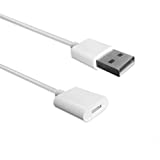 TechMatte Charging Adapter Cable Compatible with Apple Pencil Male to Female Flexible Connector (White-3 Feet)