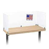 Desk Sneeze Guard by SPEEDYORDERS Clear Acrylic Plexiglass Shield For Desk, Table, Counter With Removable Clamps For Offices - Schools 1/4" Thick 48"x30" - Includes 3 clamps