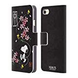 Head Case Designs Officially Licensed Peanuts Cherry Blossoms Oriental Snoopy Leather Book Wallet Case Cover Compatible with Apple iPhone 7 / iPhone 8 / iPhone SE 2020