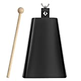 Cow Bell, 7 inch Metal Steel Cow Bell Noise Maker with Handle for Drumset Kit Percussion Sporting Events Football Games School Wedding Farm