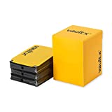 Vault X  Deck Box and 150 Black Card Sleeves - Large Size for 120-130 Sleeved Cards - PVC Free Card Holder for TCG (Yellow)