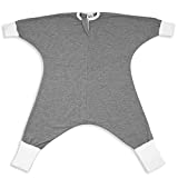 SleepingBaby Flying Squirrel Toddler Pajamas and Sleep Sack, Toddler Wearable Blanket with No Slip Roll up Cuffs for Hands and Feet, Cozy Toddler Footed Pajamas (2-3T | Classic Heather Grey)