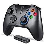 EasySMX Wireless Gaming Controller for Windows PC/PS3/Android TV BOX, Dual Vibration Plug and Play Gamepad Joystick with 4 Customized Buttons, Battery Up to 14 Hours, Work Wired for Switch