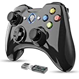 EasySMX Wireless Game Joystick Controller, 2.4G Wireless Gamepad Joystick PC, Dual Vibration, 8 Hours of Playing for PC/Android Phones, Tablets, TV Box (Dark Black)