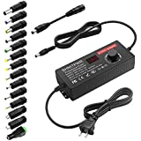 SHNITPWR AC Adapter 120W Universal Power Adapter 4V 5V 6V 9V 12V 15V 18V 19V 20V 24V Adjustable Switching Power Supply 100V~240V AC to DC 4V ~ 24V 5A Converter with 14 Tips & Polarity Converter