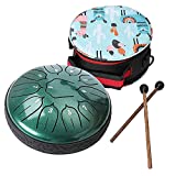 Ubblove Tongue Drum 11 Nots 6 inches,Drum Percussion Music Instruments,Handpan Steel Tongue Drum with Carry Bag for Kids,Girls and Adults. (11 Notes 6 inch Green)