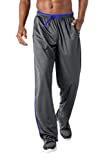 Jogger Sweatpants Men Zipper Pockets Fitness Pants for Men Running Pants Men Dry Fit Track Pants Athletic Pants Jogger Pants Open Bottom Grey
