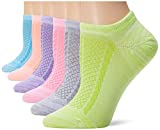 Hanes Women's 6-Pack Invisible Comfort Scoop Cut No Show Sport Liner, Pastel Texture Free Feed, 5-9
