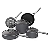 Ninja Foodi NeverStick Premium Hard-Anodized 8-Piece Cookware Set, slate grey, C38000