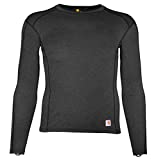 Carhartt Men's Force Heavyweight Polyester-Wool Base Layer Long Sleeve Shirt, Dark Black Heather, Large