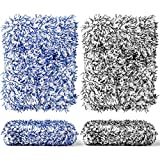 Yosimt 2 Pack Car Wash Sponge Large, Plush Car Wash Pads, Microfiber Wash Pads, Microfiber Sponge, Without Worry of Scratches ​Or Swirl. Car Cleaning Pads, Car Scrub Sponge pads, 2 Pack Blue and Black