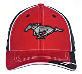 Checkered Flag Men's Ford Mustang Logo Cap Adjustable Red & Black Hat