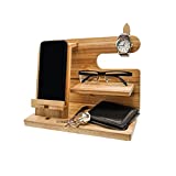 Mens Docking Station - Stylish Wooden Docking Station and Nightstand Organizer Charging Station - Convenient Wallet Organizer for Men that are Messy and Unorganized