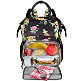 Womens Lunch Bag, Insulated Lunch Box Cooler Laptop Backpack with USB Port for Women Girls, Water Resistant Leak-proof College School Bookbag for Work Picnic Hiking Trip Beach Fits 15.6 Inch Computer