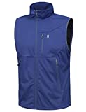 Little Donkey Andy Men's Lightweight Softshell Vest, Windproof Sleeveless Jacket for Travel Hiking Running Golf Blue XXL