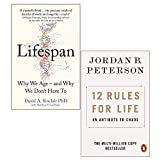 Lifespan Why We Age and Why We Dont Have To By Dr David A. Sinclair and 12 Rules for Life An Antidote to Chaos By Jordan B. Peterson 2 books Collection Set