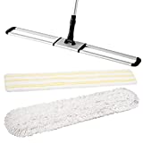 CLEANHOME 36" Commercial Dust Mops for Hardwood, Marble, Tiles Floor Cleaning-Heavy Duty Industrial Cleaning Tool for Hotel, Office, Garage, Household, Green