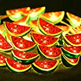 Watermelon Decor String Lights, 10 Ft 40 LEDs Fruit Night Led Lights USB Or Battery Powered with Remote Timer for Summer Home Party Supplies Thanksgiving Christmas Decorations Indoor Outdoor
