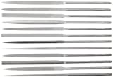 Nicholson 12 Piece Needle File Set with Handles, Swiss Pattern, Double Cut, #4 Coarseness, 5-1/2" Length