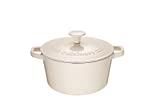 Cuisinart Chef's Classic Enameled Cast Iron 3-Quart Round Covered Casserole, Enameled Cream