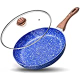 MICHELANGELO Small Frying Pan with Lid, 8 Inch Frying Pan with 100% APEO & PFOA-Free Stone-Derived Nonstick Interior, Stone Frying Pan, Small Egg Pan 8 Inch, Granite Frying Pan Nonstick - 8 IN