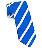 Donald J. Trump Tie | Long and Wide | Striped Trump Blue Tie | 100% Silk neck tie