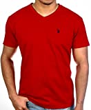 U.S. Polo Assn. Men's V-Neck Short Sleeve T-Shirt, Engine Red, X-Large